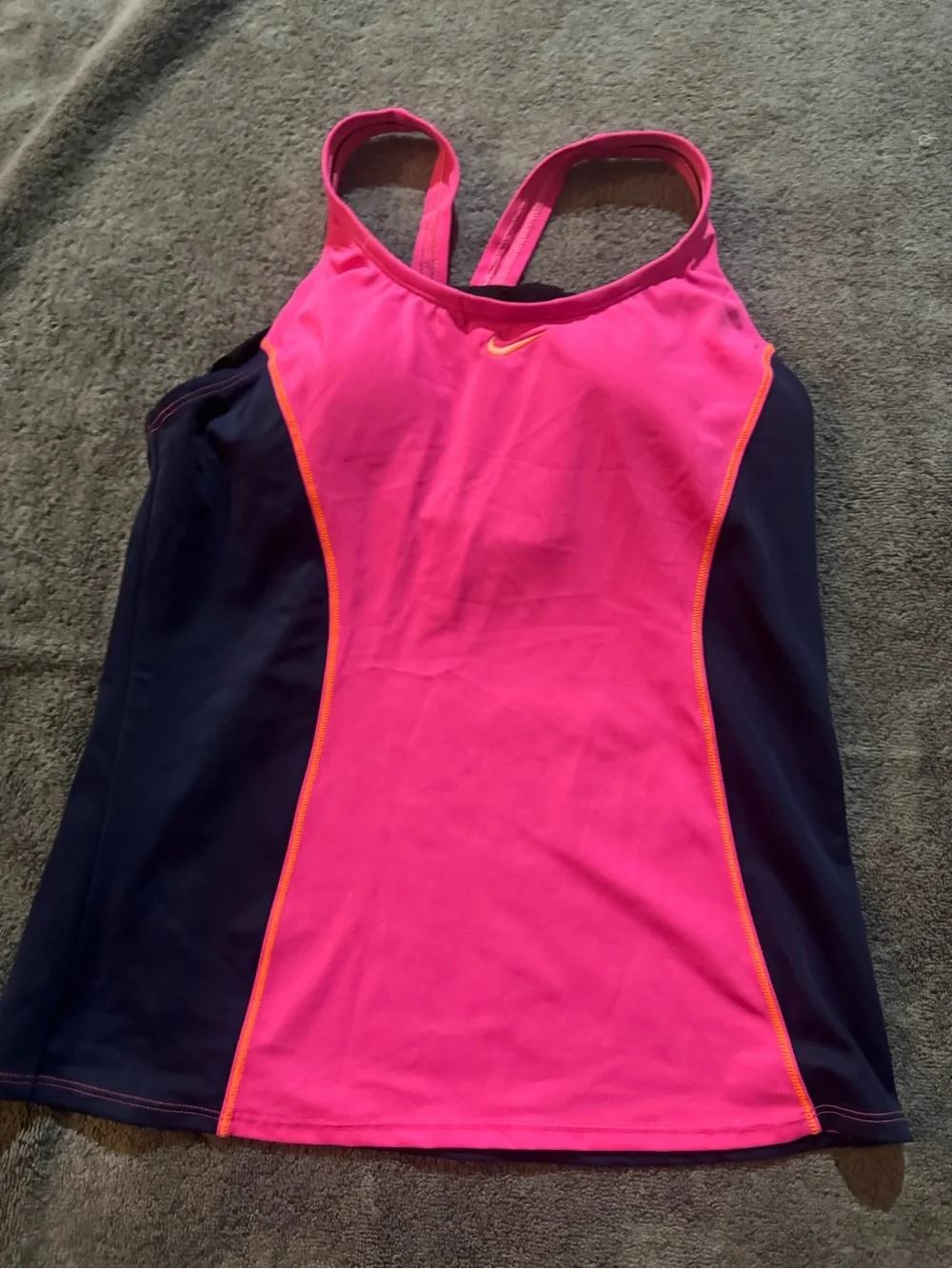 Nike Women’s Pink & Navy Racerback Swim Top